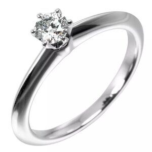TIFFANY&Co. Solitaire Ring 0.21ct VS1/I/3EX Pt950Platinum/diamond #4.5(US ...